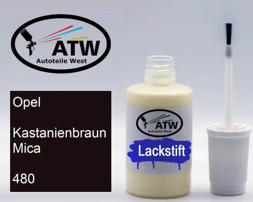 Opel, Kastanienbraun Mica, 480: 20ml Lackstift, von ATW Autoteile West.